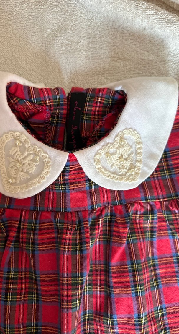 Nakışlı Yakalı Kız Çocuk Elbisesi - Görsel 2