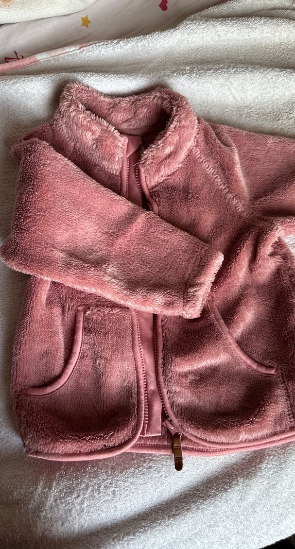 Kız Çocuk Pembe Peluş Ceket - Görsel 2