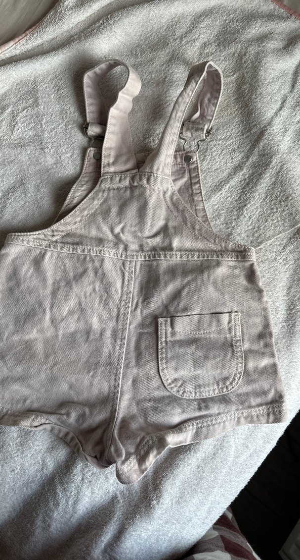 Kızlar için çok acık lila kot şort tulum - Görsel 4