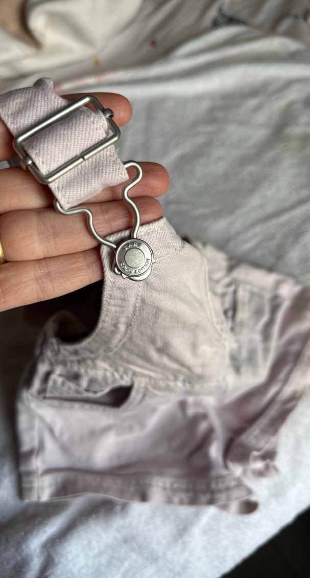 Kızlar için çok acık lila kot şort tulum - Görsel 3