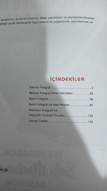  Acil Matematik İntegral