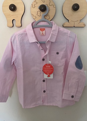 Erkek Çocuk Pembe Uzun Kollu Gömlek