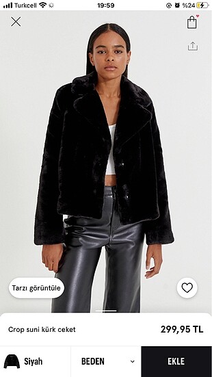 PULL&BEAR suni kürk ceket
