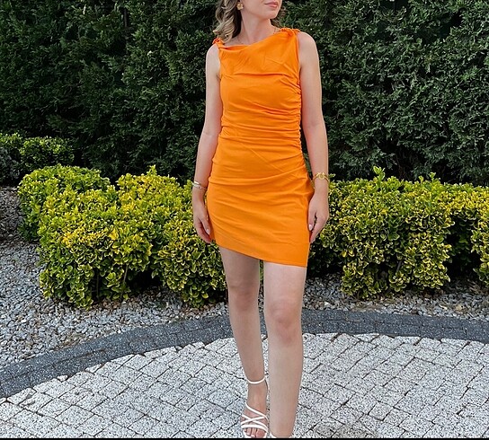 Mango turuncu elbise