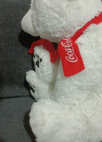 Beyaz Peluş Ayı Oyuncak Coca-Cola Fularlı