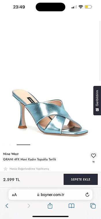 Nine west topuklu terlik sa sandalet ayakkabı