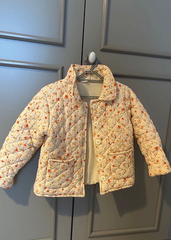 Bej Çiçek Desenli Bohem Kız Mont - Görsel 3