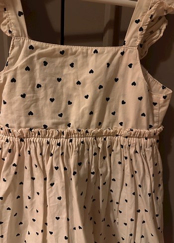 Kız Çocuk Volanlı V Yaka Pamuklu Elbise - Görsel 2