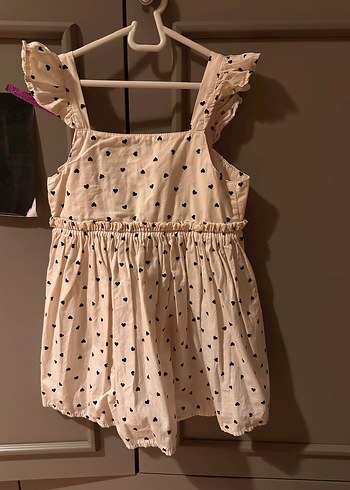 Kız Çocuk Volanlı V Yaka Pamuklu Elbise - Görsel 4