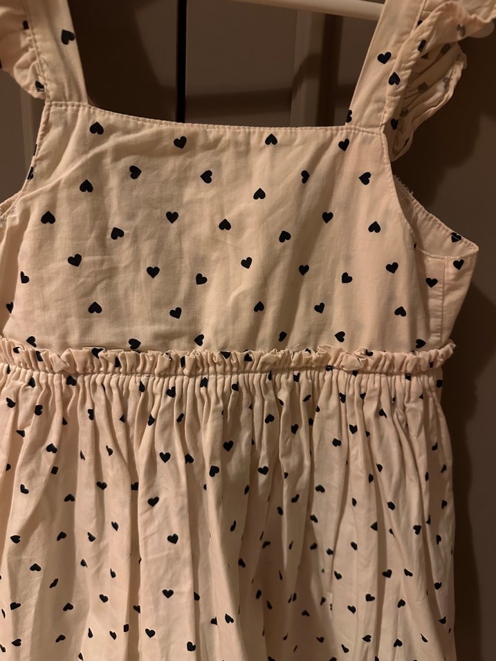 Kız Çocuk Volanlı V Yaka Pamuklu Elbise - Görsel 2