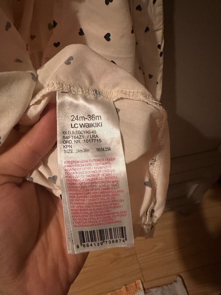 Kız Çocuk Volanlı V Yaka Pamuklu Elbise - Görsel 3