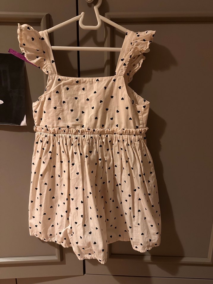 Kız Çocuk Volanlı V Yaka Pamuklu Elbise - Görsel 4