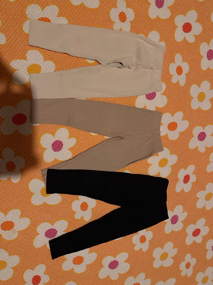 Kız Çocuk Bej Piliseli Tayt - Görsel 2