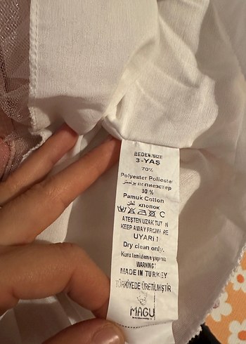 Bej magu marka Kız Çocuk Fırfırlı Elbise - Görsel 2