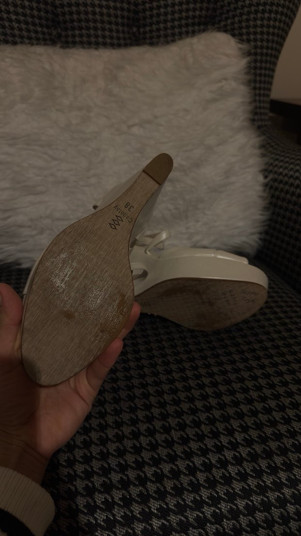 Bej Platform Topuklu Kadın Ayakkabı - Görsel 5