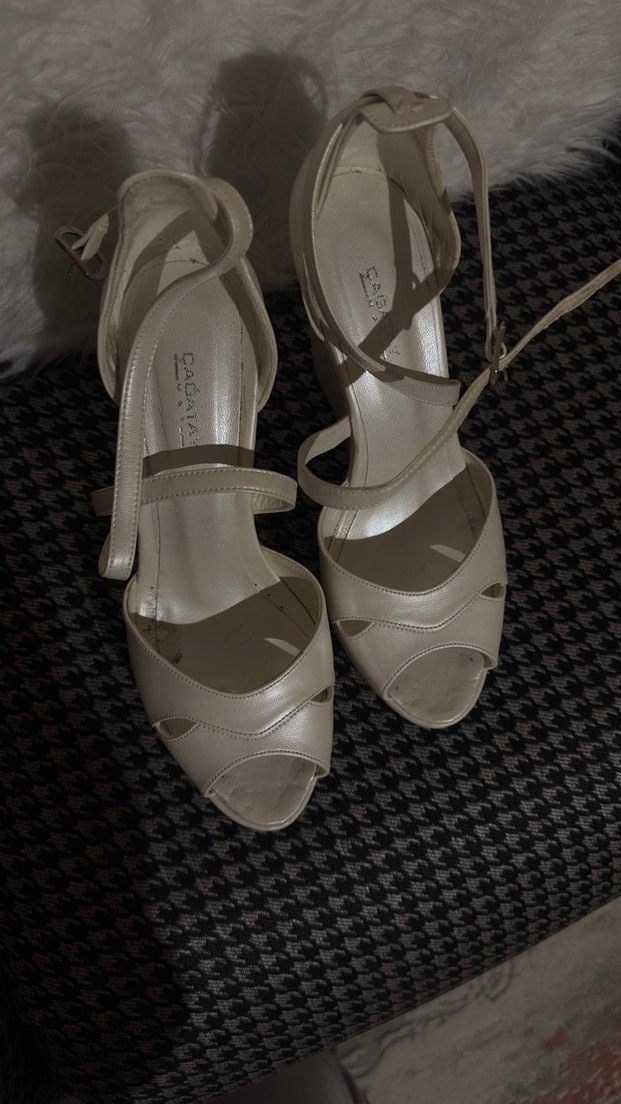 Bej Platform Topuklu Kadın Ayakkabı - Görsel 2