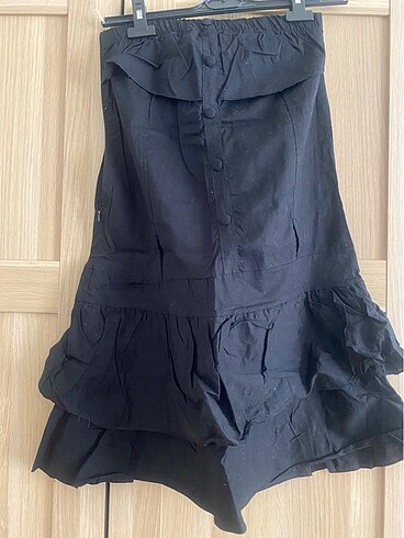 H&M Straplez Siyah Elbise