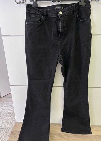 LC Waikiki Siyah Rahat Kesim Midi Kot Pantolon