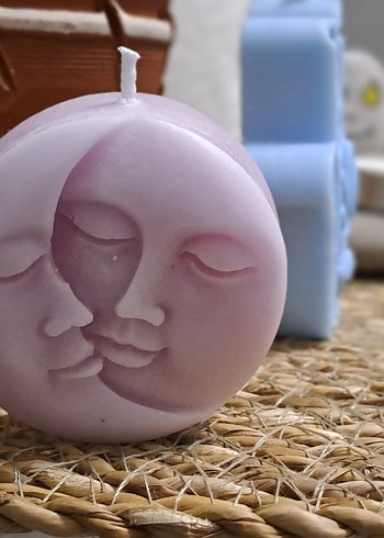 Pastel Mor Ay ve Güneş Mum - Görsel 2