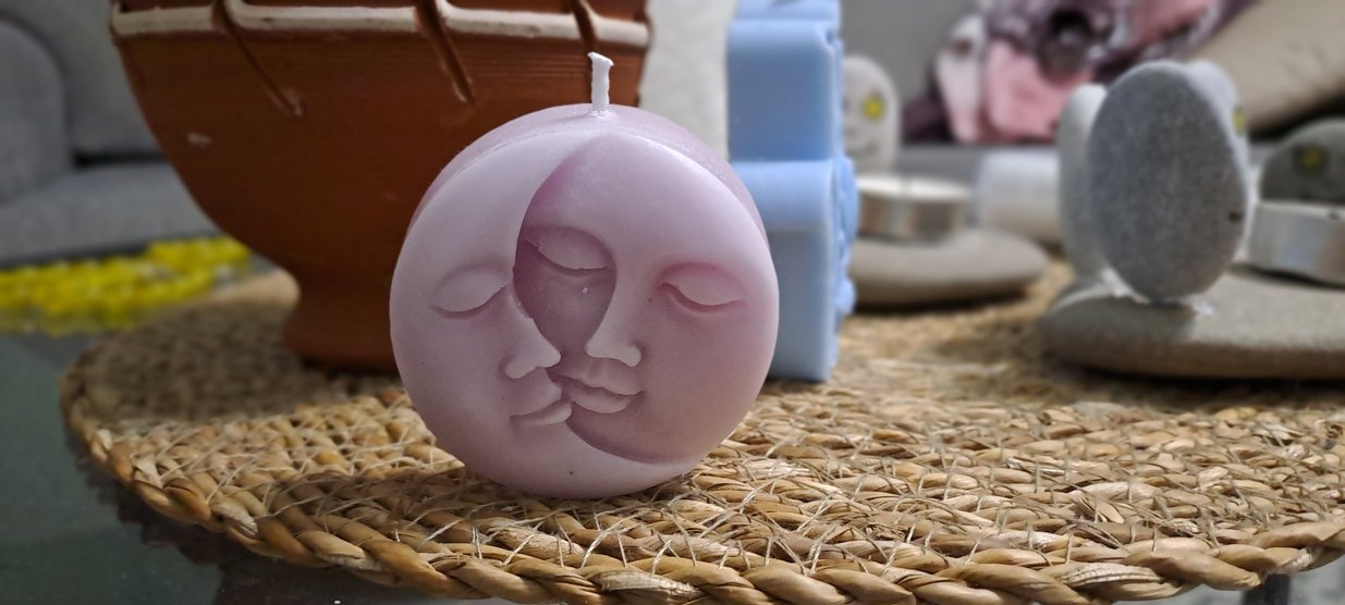 Pastel Mor Ay ve Güneş Mum - Görsel 2