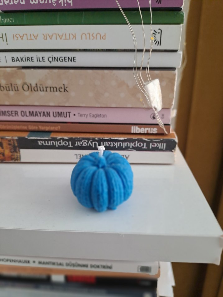 Pembe Buddha ve pumpkin Şeklinde Mum - Görsel 2