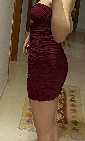 xs Beden bordo Renk Mini elbise