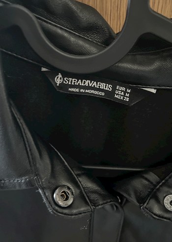 Düğmeli Siyah Deri Kadın Ceket - Görsel 2