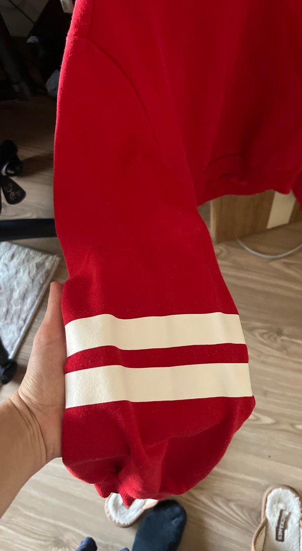 Kırmızı Kadın Sweatshirt Uzun Kollu - Görsel 3