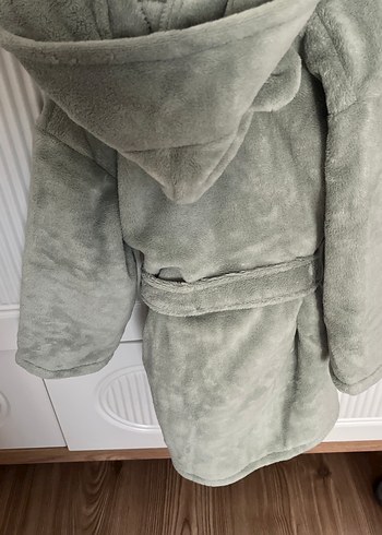 Gri Erkek Çocuk Bornoz - Görsel 4