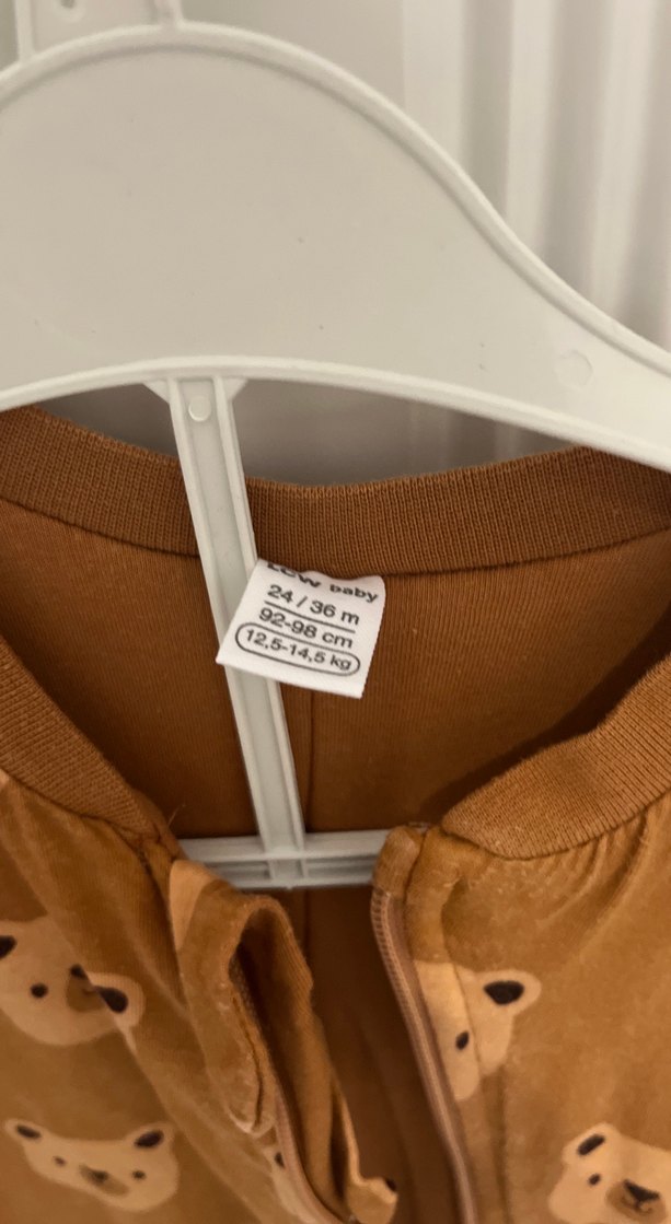 Kahverengi Ayı Desenli Fermuarlı Bebek Tulumu - Görsel 2