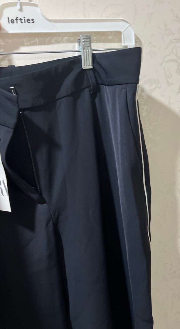 Zara Kadın Siyah Piliseli Ofis Kumaş Pantolon - Görsel 5