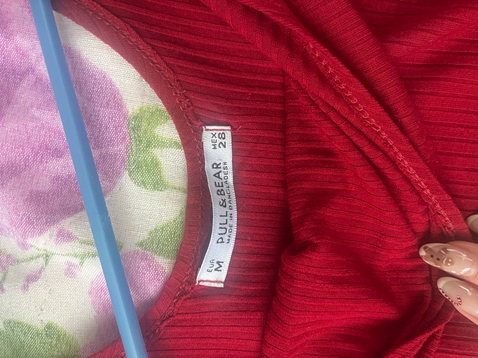 Bordo V Yakalı Uzun Kollu bluz - Görsel 3