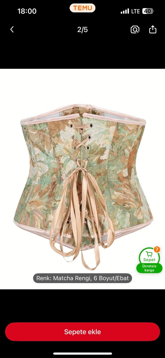 Bej Vintage Bohem Straplez Korse - Görsel 2