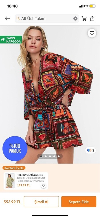Trendyolmilla tropik desen takım