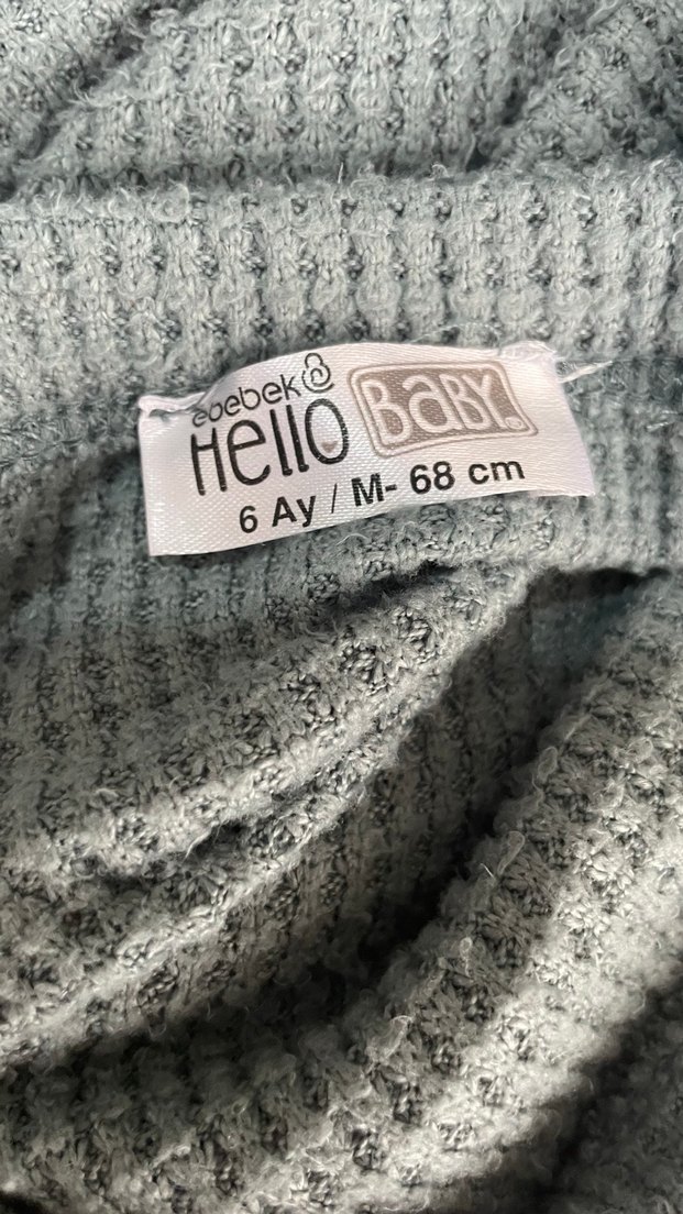 Gri Örgü Askılı Erkek Bebek Tulum - Görsel 3