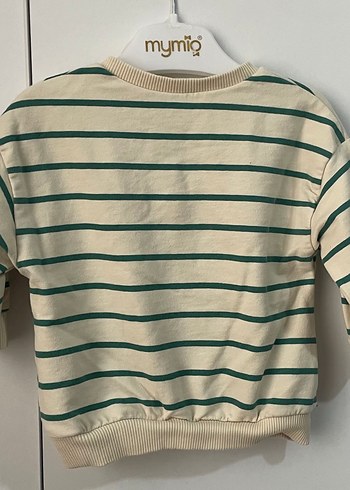 Erkek Çocuk Bej Çizgili Uzun Kollu Sweatshirt - Görsel 2