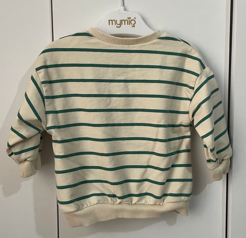 Erkek Çocuk Bej Çizgili Uzun Kollu Sweatshirt - Görsel 2