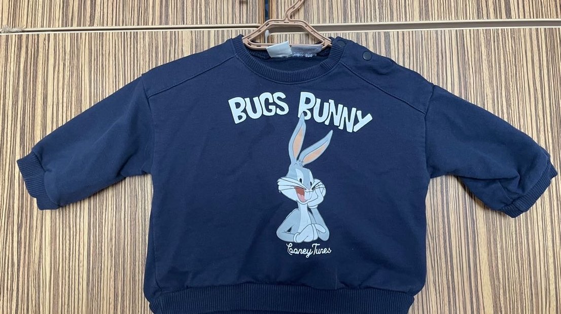 Mavi Bugs Bunny Baskılı Erkek Bebek Takımı 6-9 AY - Görsel 2