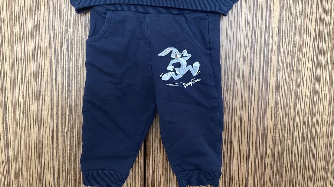Mavi Bugs Bunny Baskılı Erkek Bebek Takımı 6-9 AY - Görsel 3