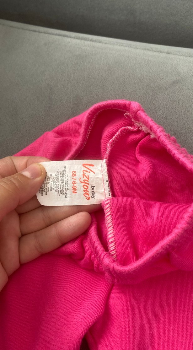 Kız Çocuk Pembe Dar Kesim Pantolon - Görsel 3