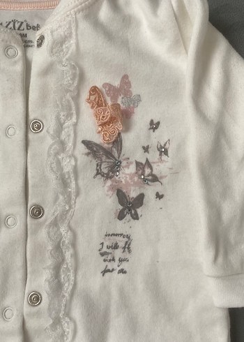 Bebek Kız Beyaz Nakışlı Uzun Kollu Takım - Görsel 4