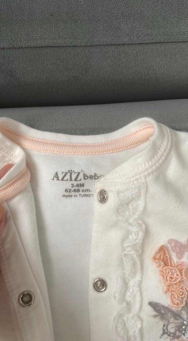 Bebek Kız Beyaz Nakışlı Uzun Kollu Takım - Görsel 5