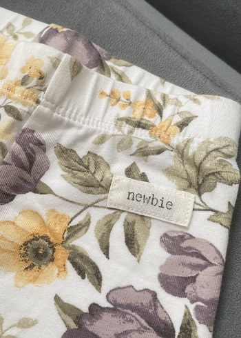 Dantelli Çiçek Desenli Kız Tayt - Görsel 4