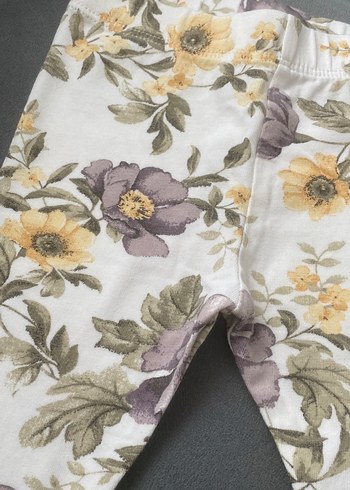 Dantelli Çiçek Desenli Kız Tayt - Görsel 2