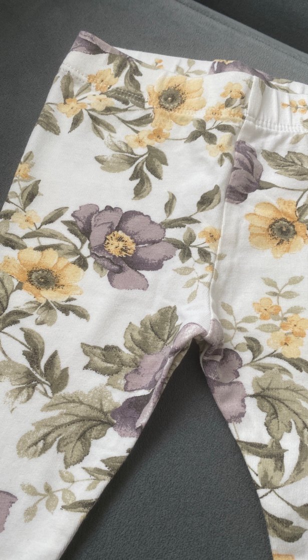 Dantelli Çiçek Desenli Kız Tayt - Görsel 2