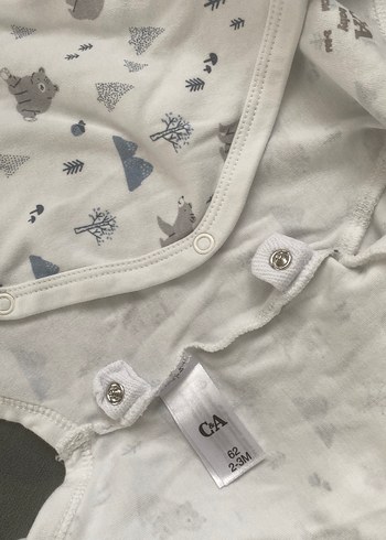 Uzun Kollu, Düğmeli Erkek Bebek Body - Görsel 5