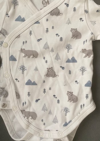 Uzun Kollu, Düğmeli Erkek Bebek Body - Görsel 2