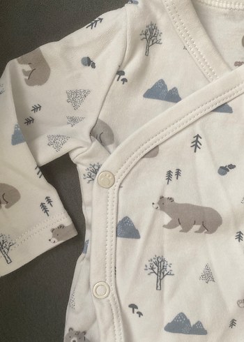 Uzun Kollu, Düğmeli Erkek Bebek Body - Görsel 3