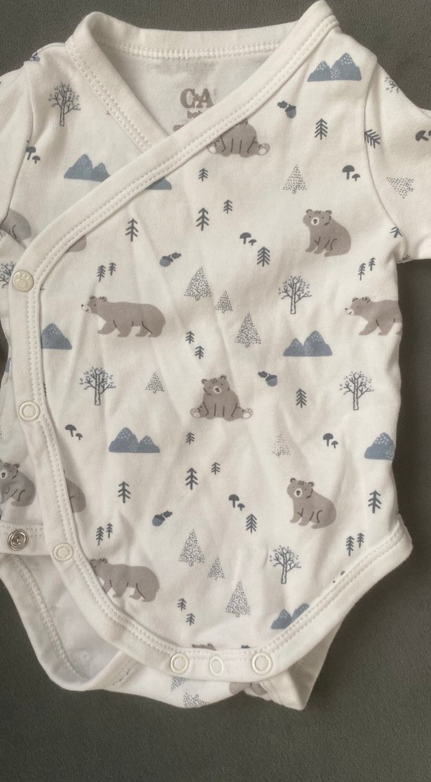 Uzun Kollu, Düğmeli Erkek Bebek Body - Görsel 2