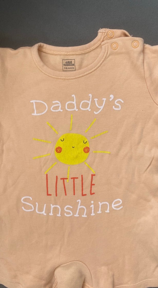 Bej Kısa Kollu Bebek Tulum, Baskılı - Görsel 2